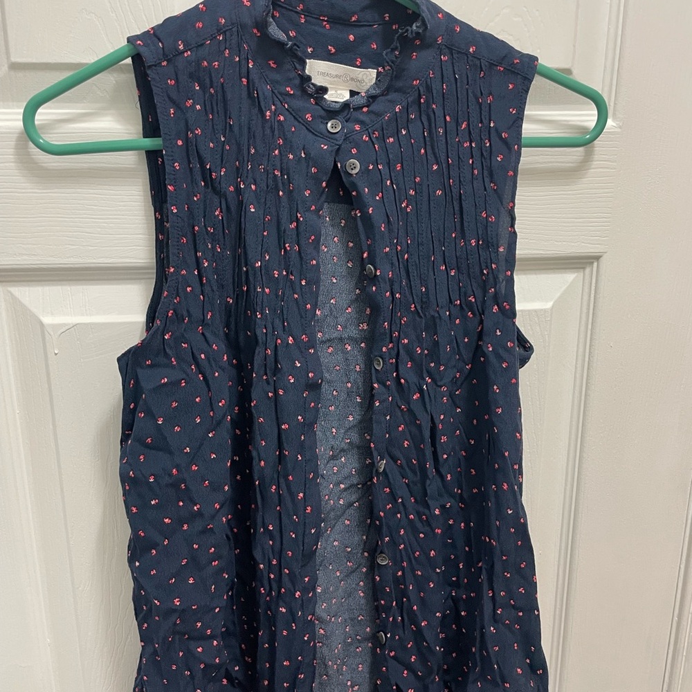 Treasure & Bond Navy and Red Tank Top